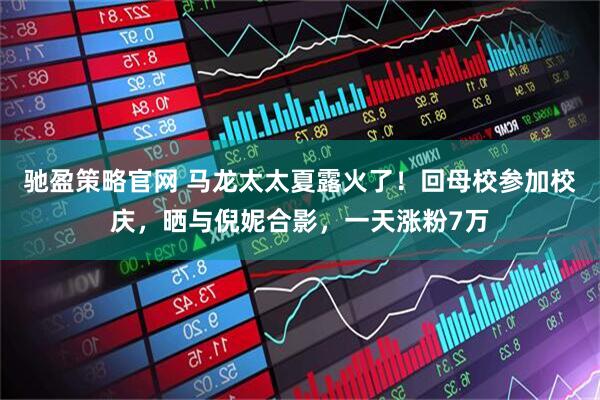 驰盈策略官网 马龙太太夏露火了！回母校参加校庆，晒与倪妮合影，一天涨粉7万