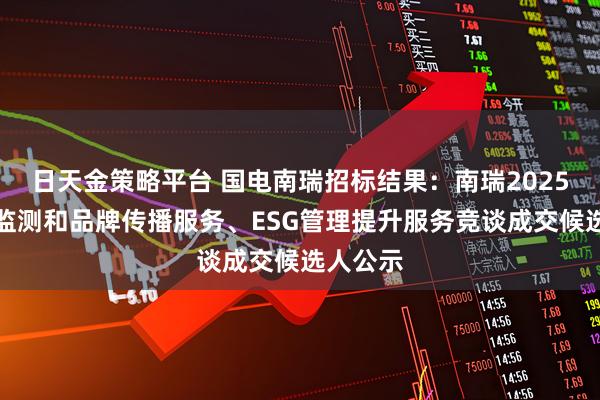 日天金策略平台 国电南瑞招标结果：南瑞2025年舆情监测和品牌传播服务、ESG管理提升服务竞谈成交候选人公示